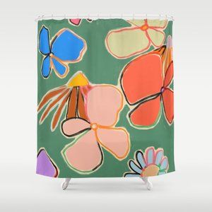 Society6 vintage garden shower curtain